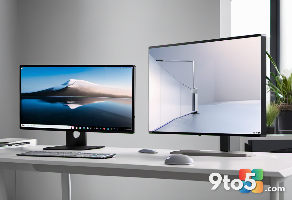 A matte aluminum mini PC mounted behind a monitor using a VESA bracket, creating a clean and clutter-free workspace setu