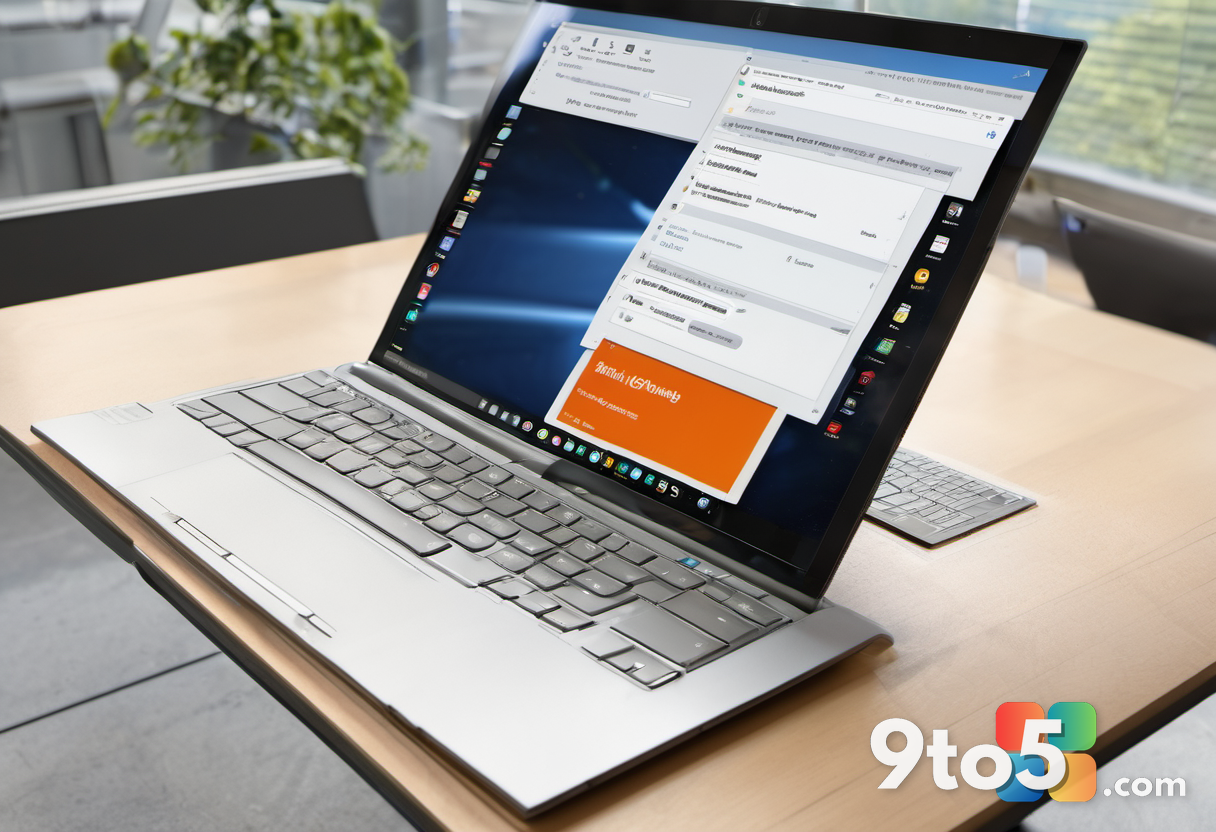 A close-up of a computer screen showing an email client interface with images loading correctly. The scene is bright and