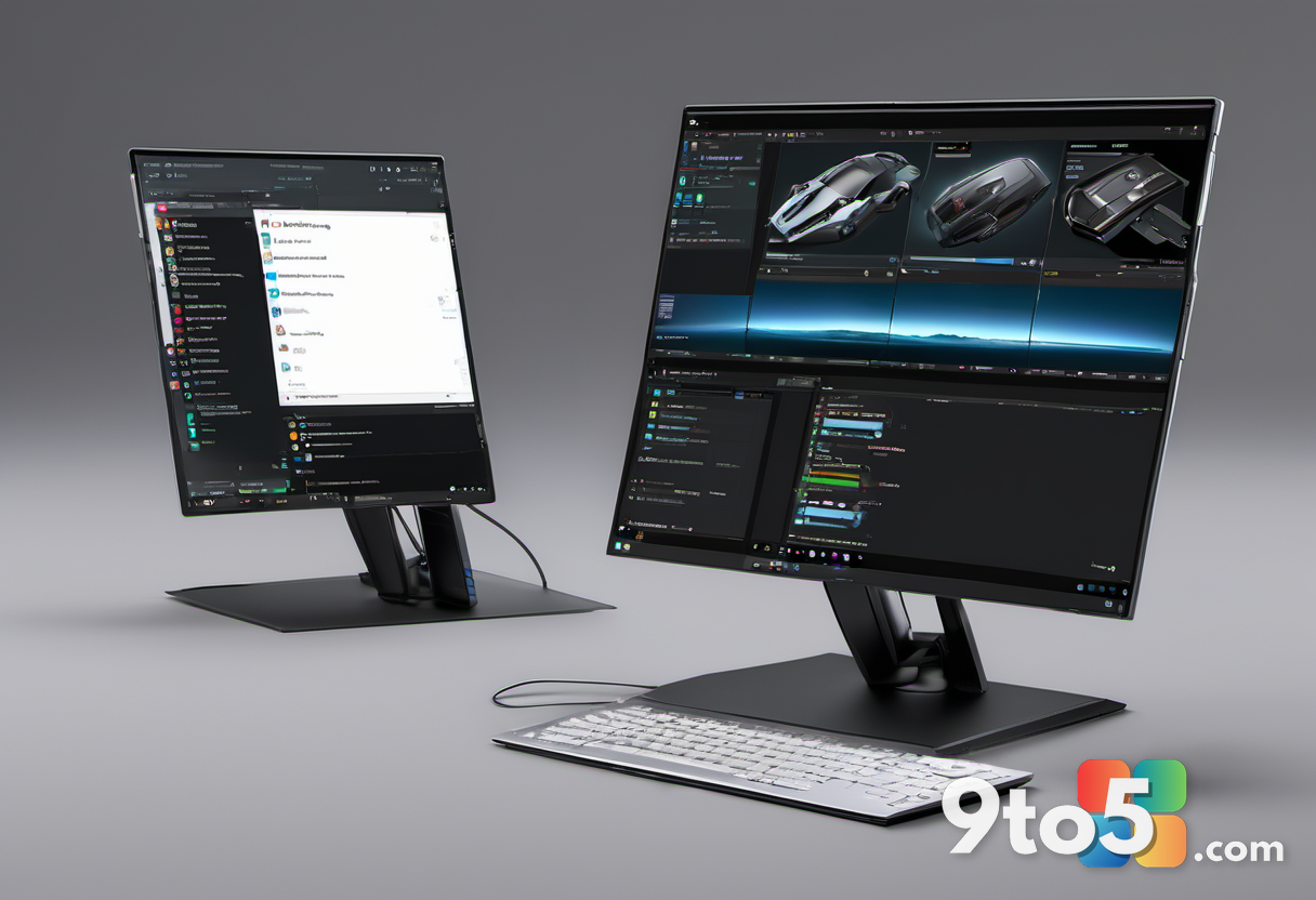 A split-screen graphic showing a thick black gaming laptop on the left and a thin silver ultraportable on the right, ill