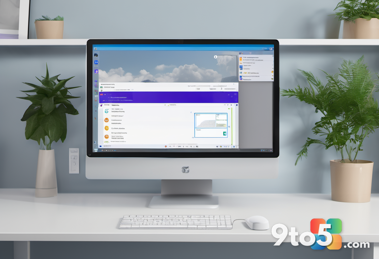 A split screen view showing a file transfer notification on a desktop monitor and a smartphone, with a cloud storage ico