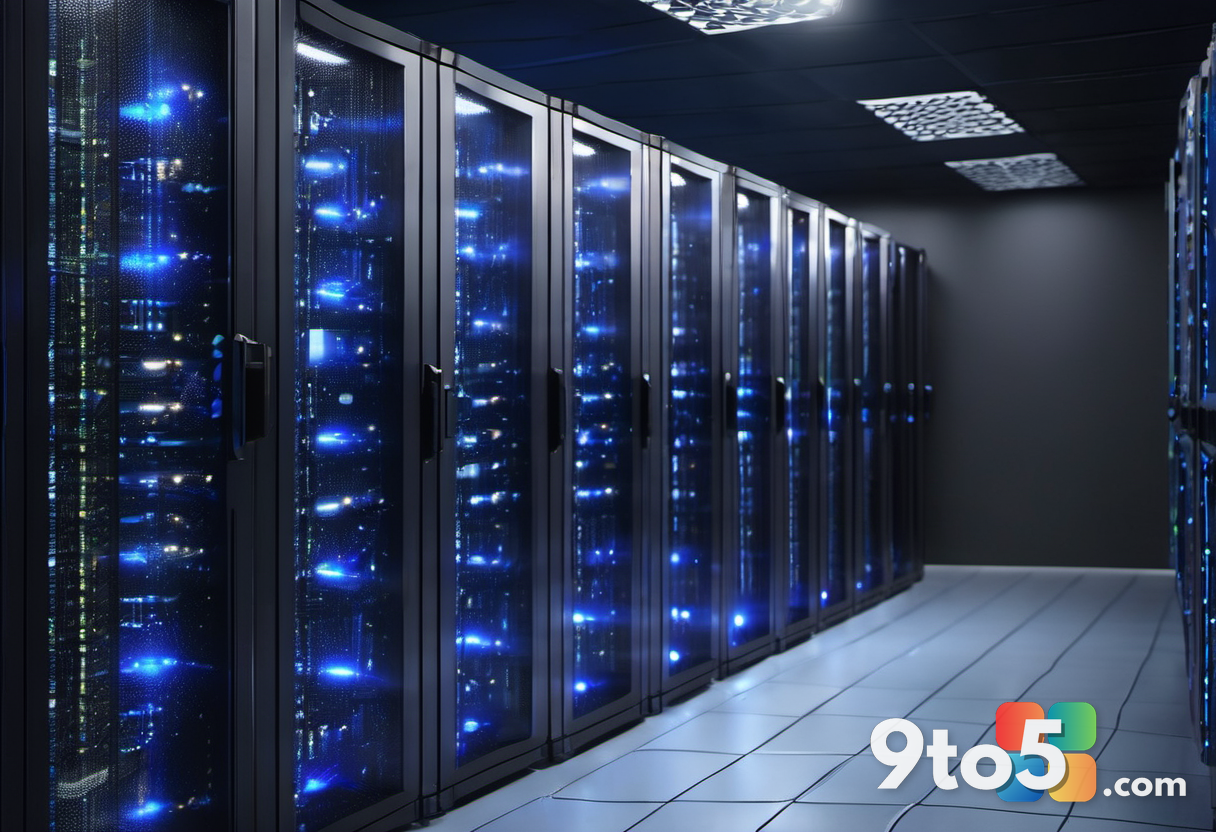A close-up of a secure server room with blue LED lights, symbolizing enterprise data protection and privacy controls. Da