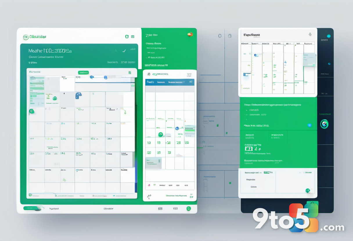 An abstract conceptual image showing a calendar page for October 2028 highlighted in green, surrounded by floating icons