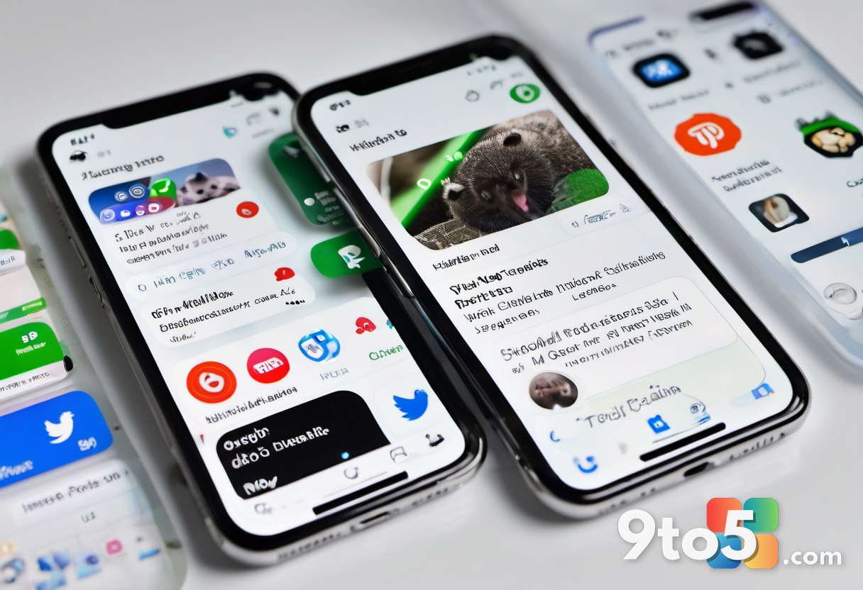 A close-up of a smartphone screen displaying a social media feed with blurred text and icons, highlighting the digital n