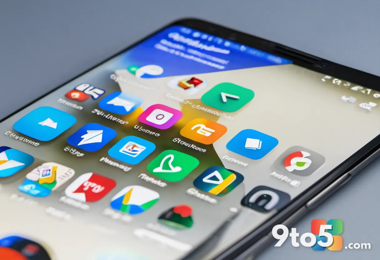 A close-up of a smartphone screen displaying the Google Play Store interface, with a developer's app page showing a clea