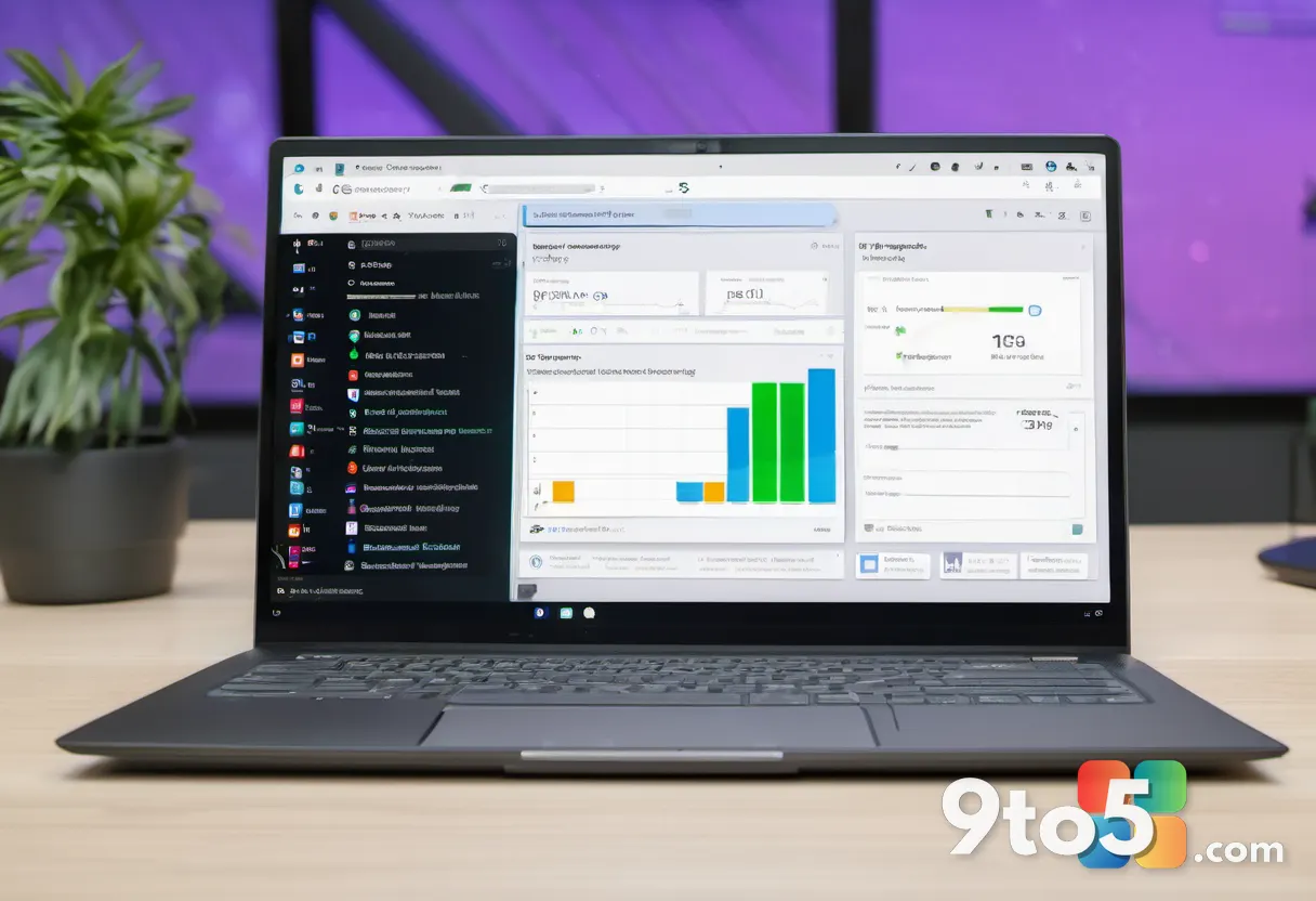 A close-up view of a laptop screen showing the Task Manager interface with the Startup apps tab highlighted, set against