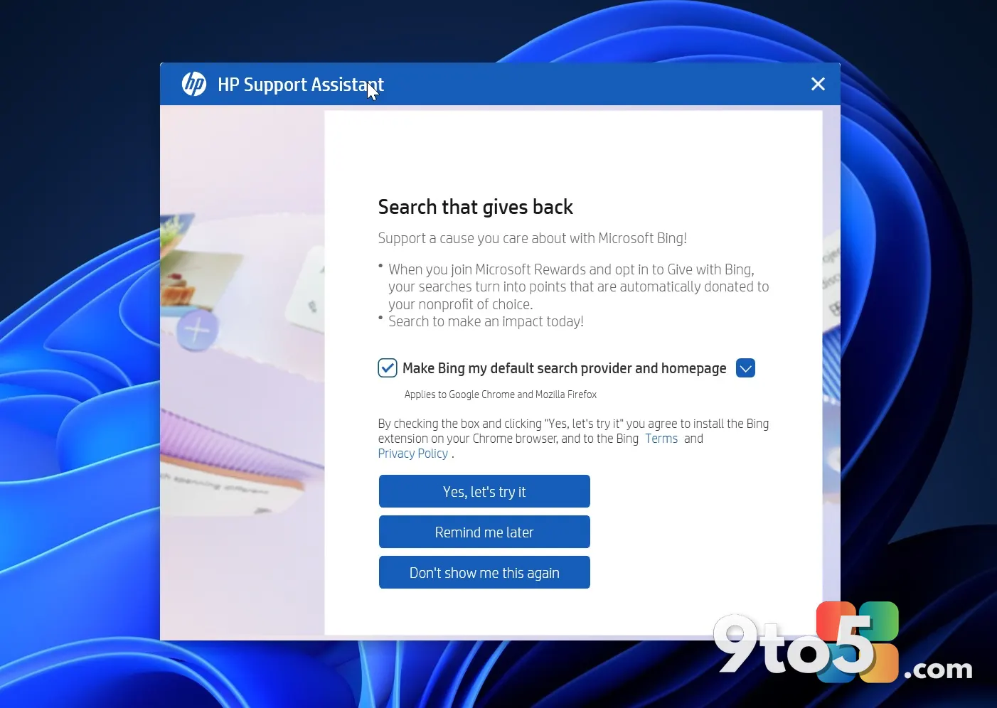 HP Support Assistant Bing Pop-up Is Spreading Across Windows 11, and Microsoft Won’t Block It