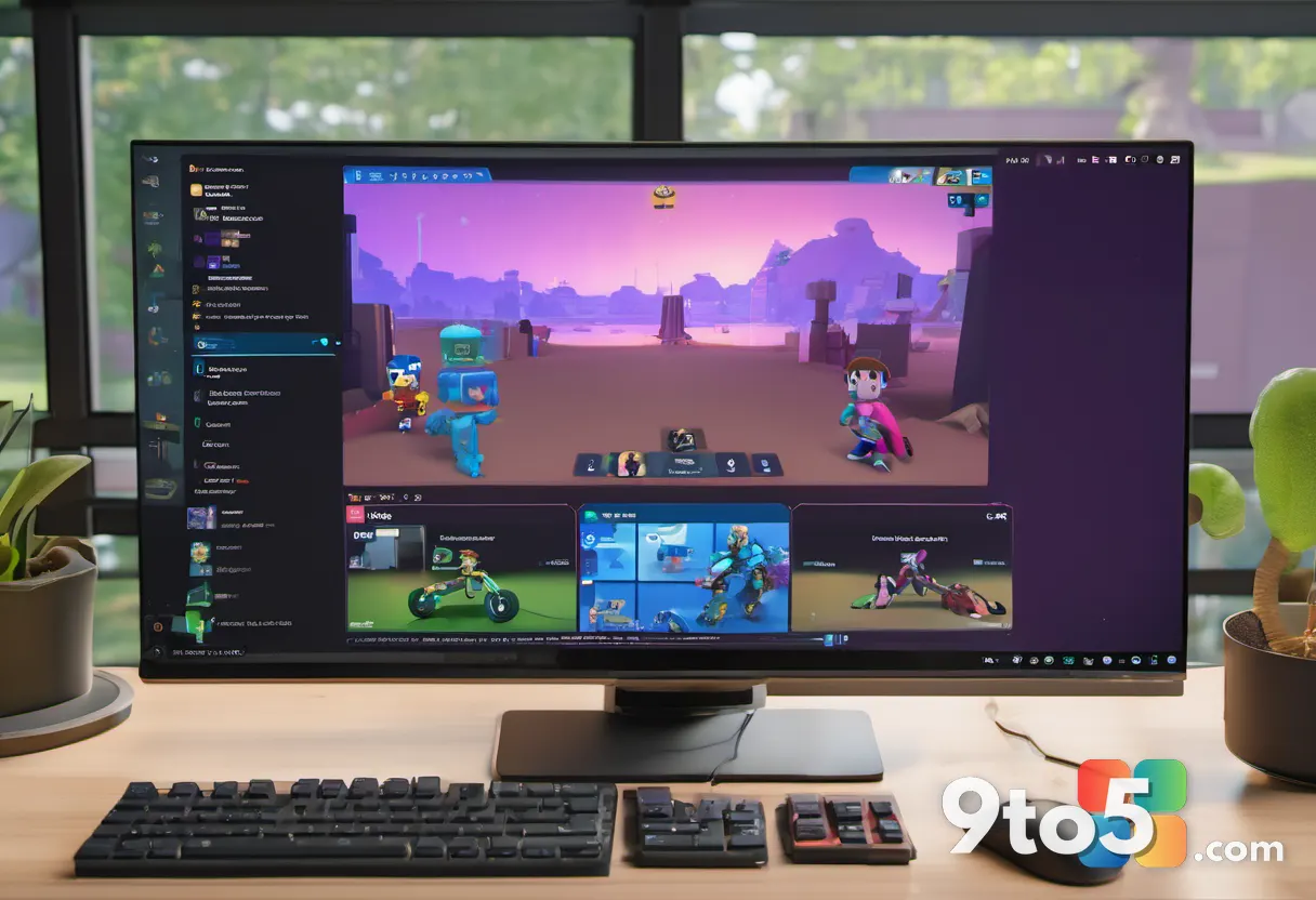 A close-up of a chaotic co-op gaming session on a Windows PC monitor, showing two players laughing while their avatars p