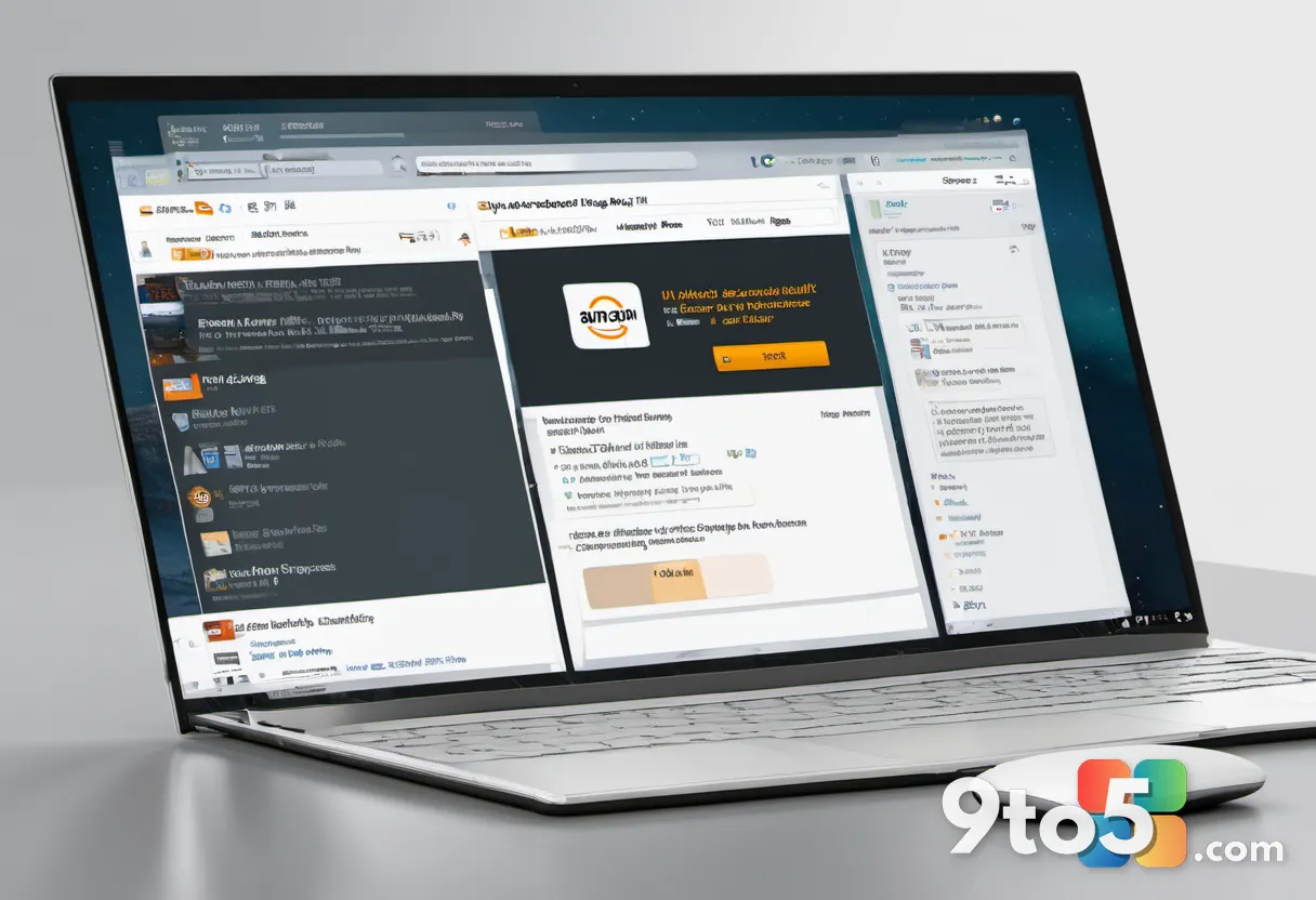 A close-up of a computer screen showing an Amazon search page with some product listings faded out and others clearly vi