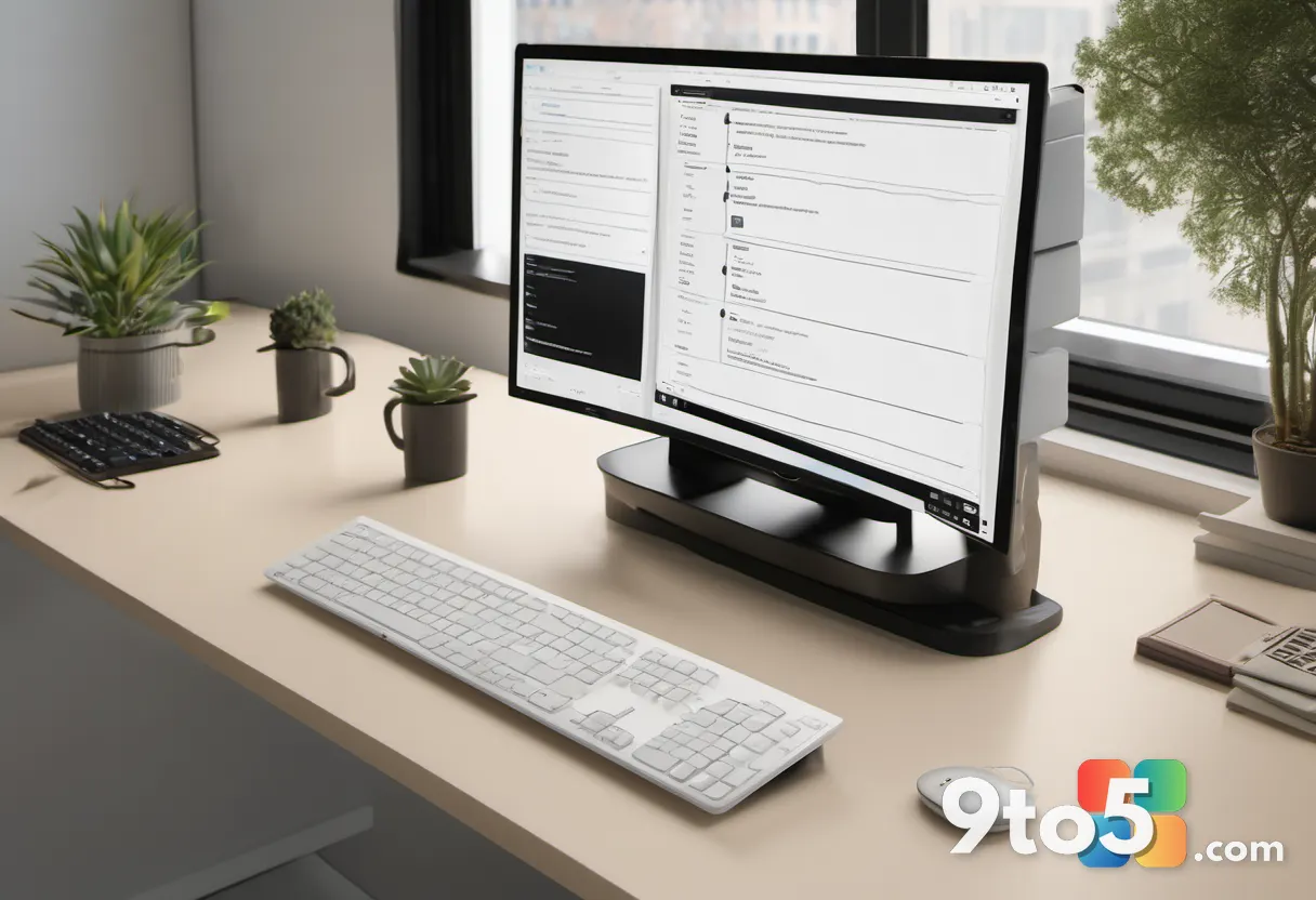 A top-down view of a modern desk with an LG monitor, a keyboard, and a printed checklist with checkboxes, shot in natura
