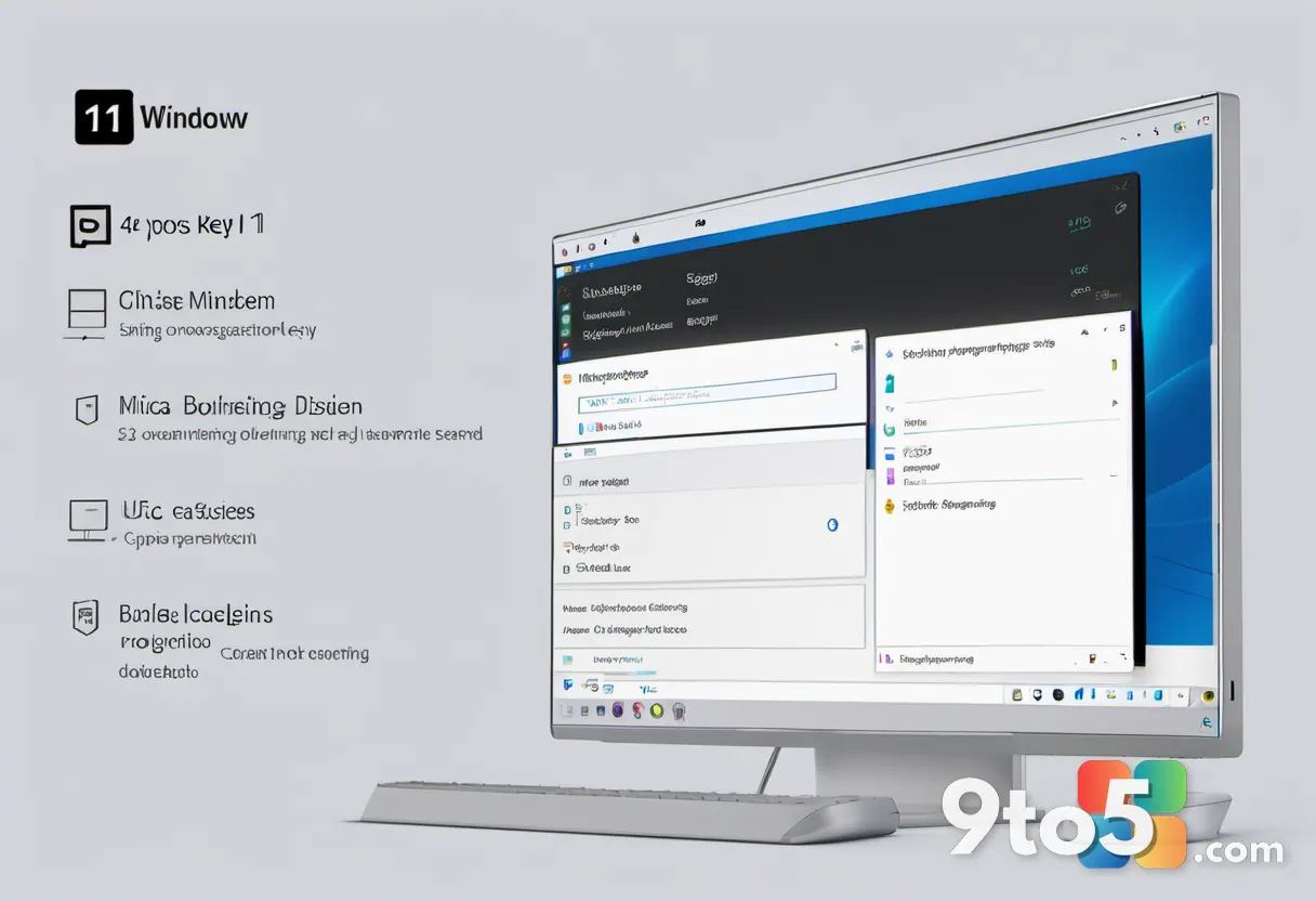 Split view of a Windows 11 settings screen showing the Copilot key remapping options, clean UI design, soft focus backgr