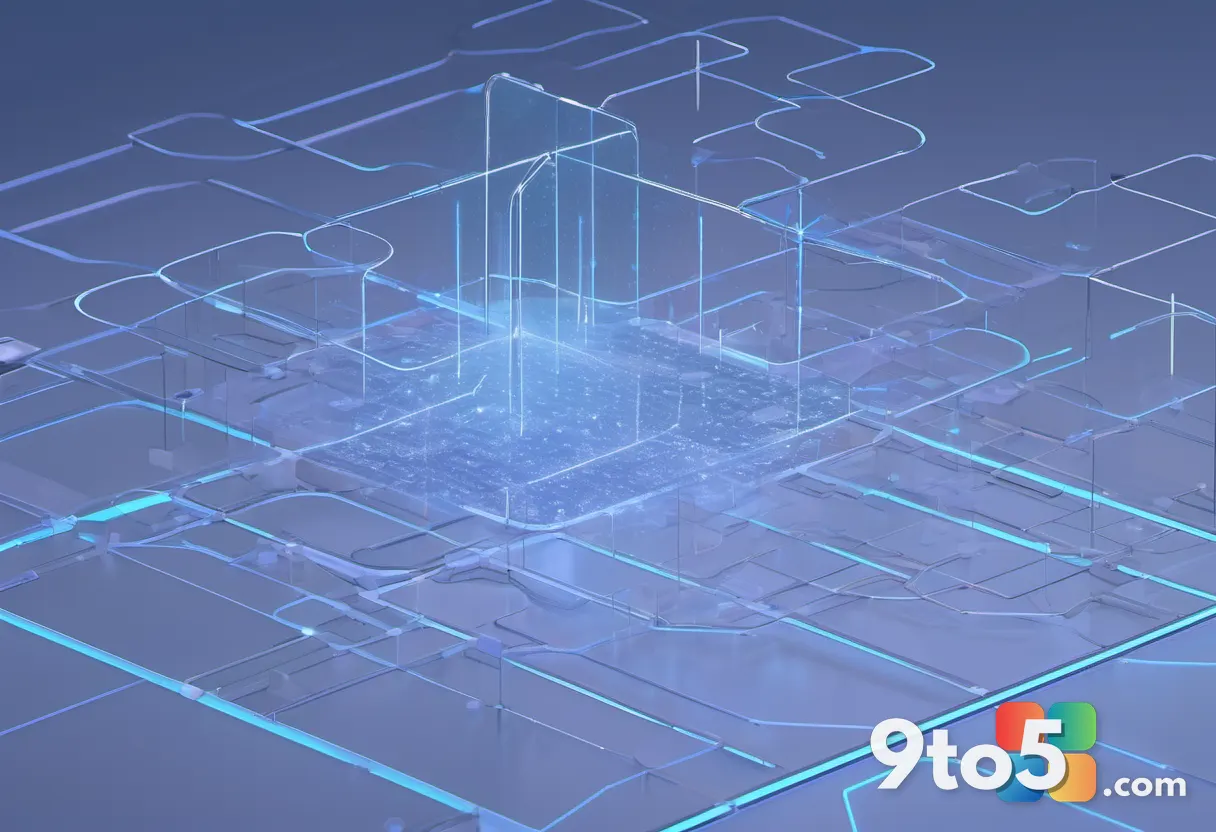 A futuristic visualization of data streams flowing through a network, representing large-scale AI inference and data pro