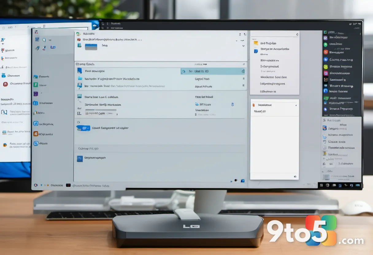 A close-up of a Windows 11 system tray showing the LG Monitor App Installer icon, shallow depth of field, digital interf