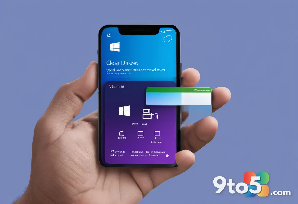 A close-up of a hand holding a digital activation key card with glowing Microsoft Office icons floating above it, set ag