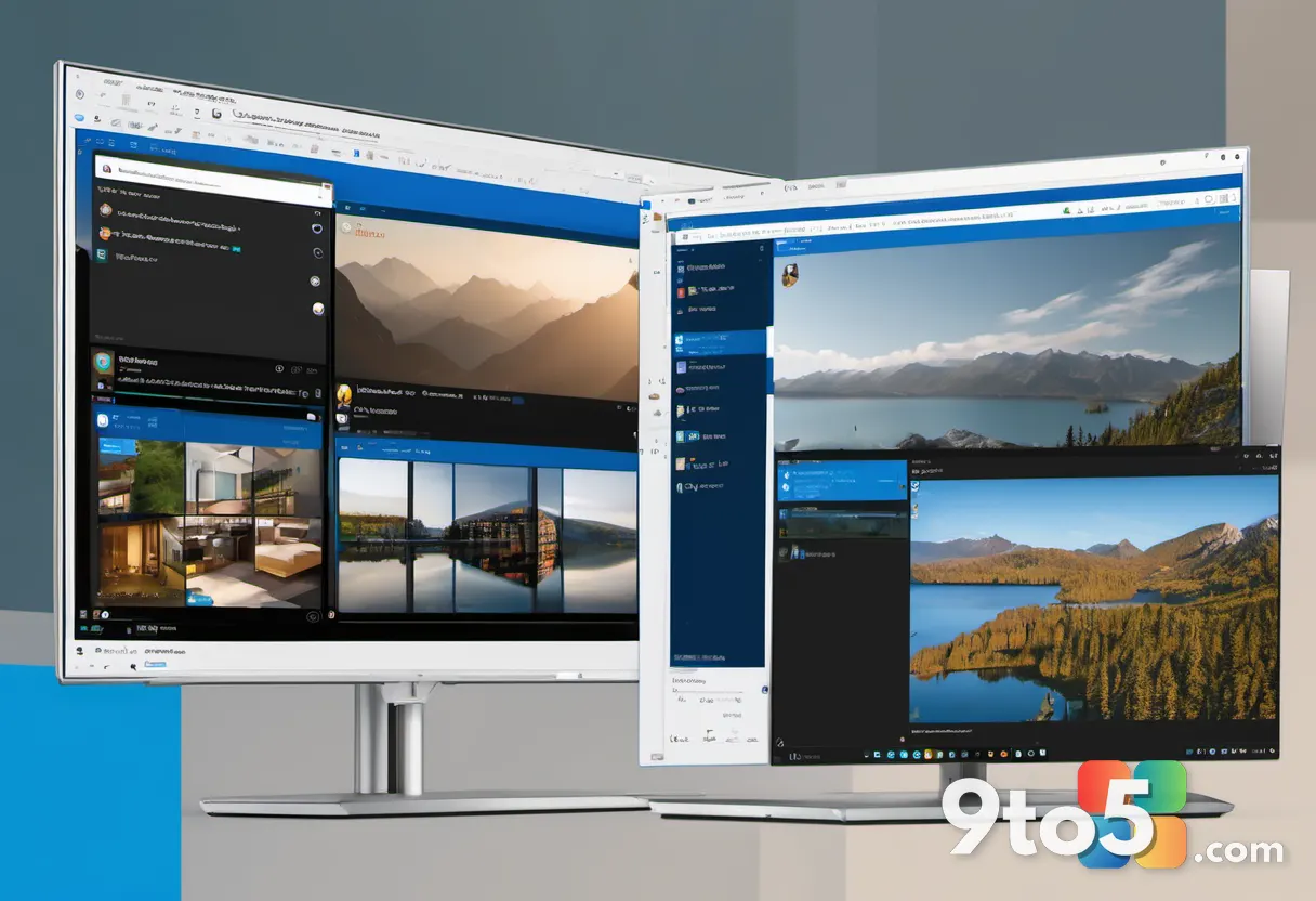 A split view of the Outlook Classic and New Outlook interfaces, highlighting the transition, neutral colors, clean layou