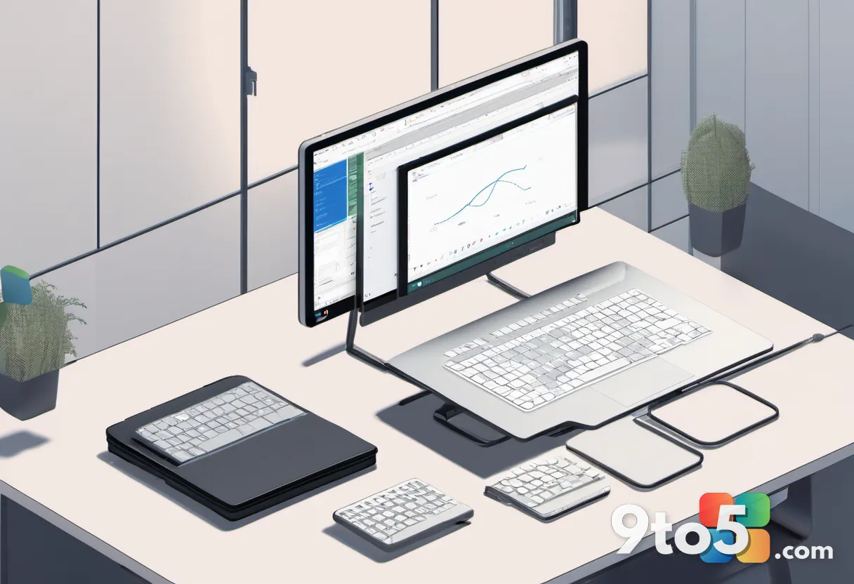 A clean desk setup with a laptop showing a file explorer window and a physical notebook, symbolizing content export and 