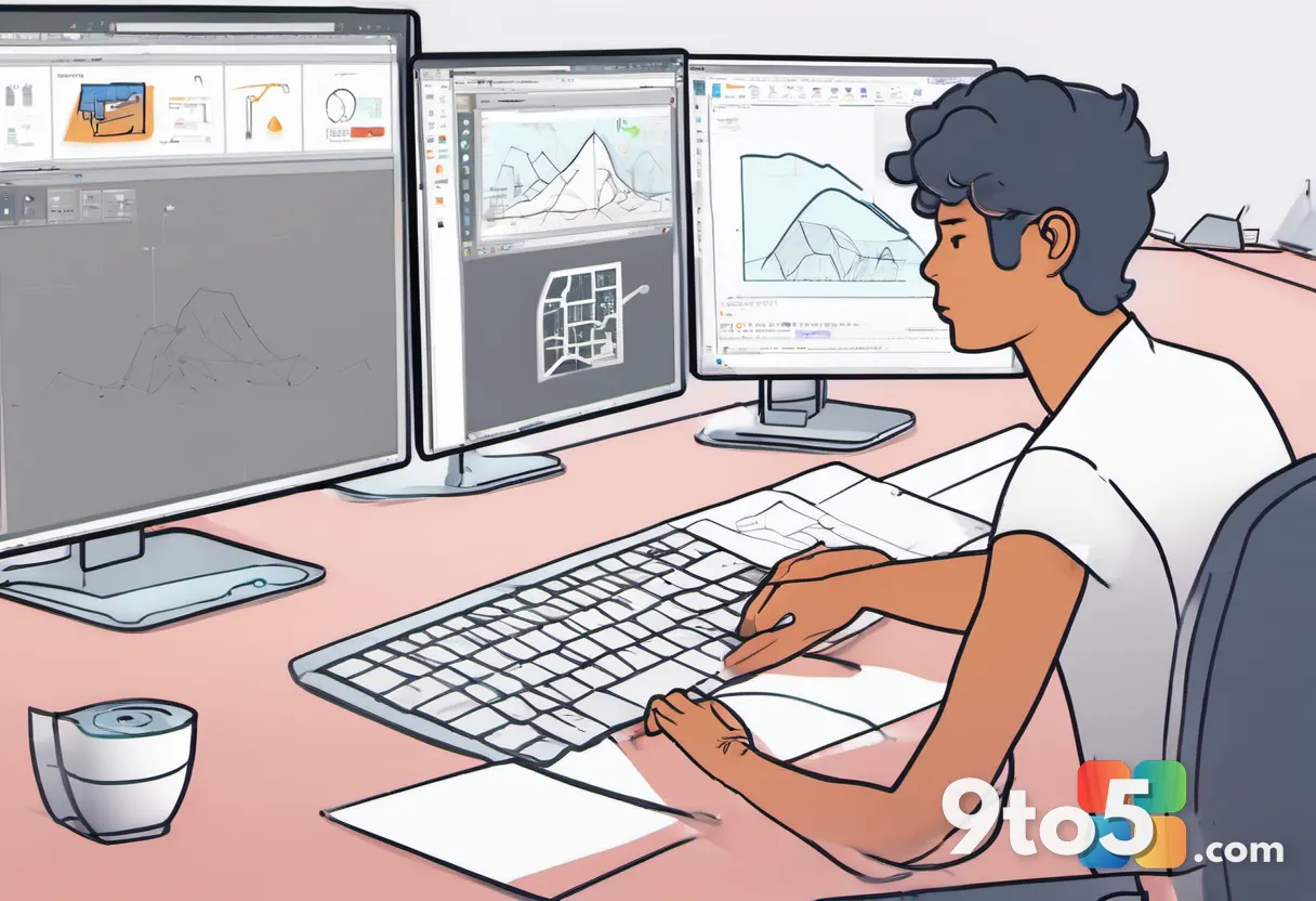 A split-screen illustration comparing a lightweight sketching app icon on one side and a collaborative team workspace ic