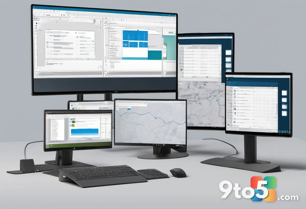 A split-screen illustration showing a cluttered desktop on one side and a tidy, organized workspace on the other, render