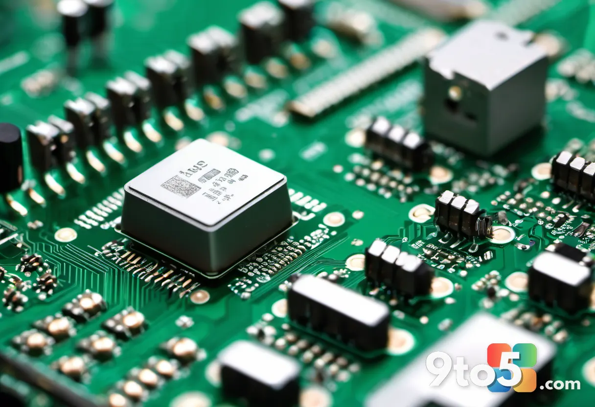 A close-up of a Huawei Kunpeng 920 processor socket on a green circuit board, surrounded by capacitors and heat spreader