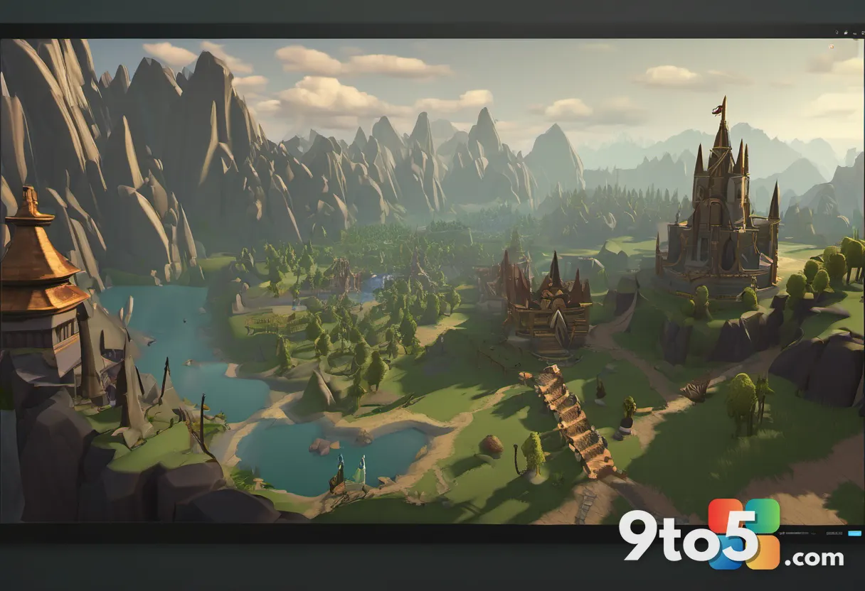 A split-screen digital artwork showing the RuneScape logo on the left and the World of Warcraft logo on the right, with 