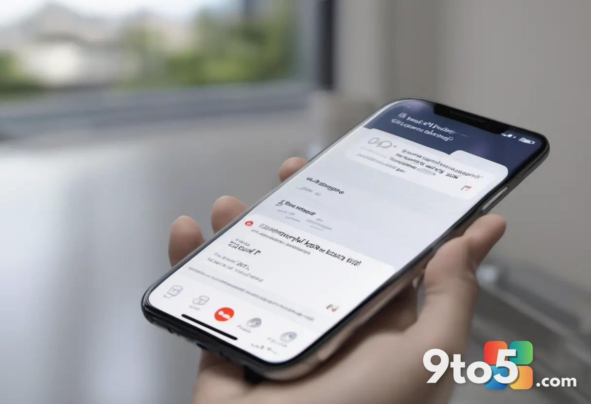 A hand holding a smartphone displaying an email notification with a recognizable sender name instead of 'no-reply', blur