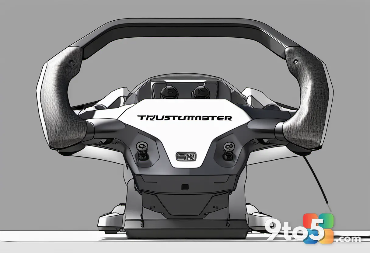 A close-up of the back of the Thrustmaster T.Flight Hotas 5, focusing on the rudder pedal connector port, with a clean d