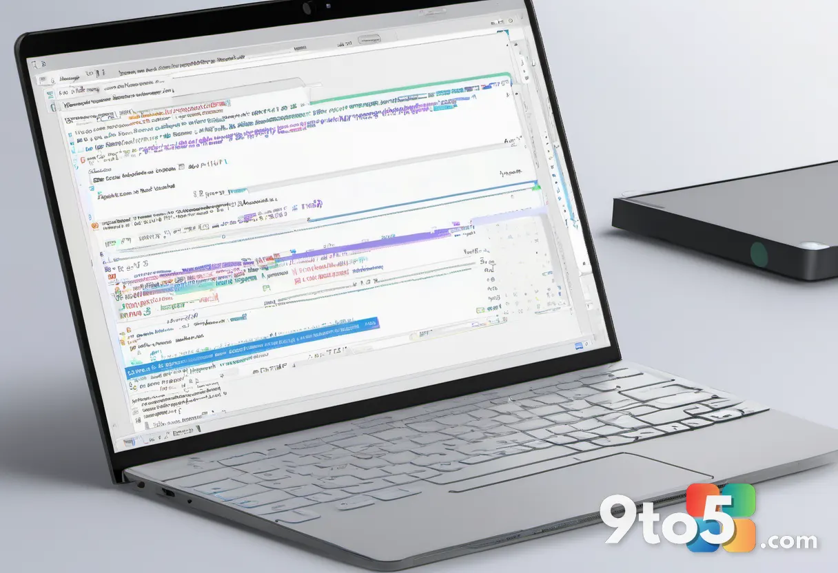 Close-up of a developer's laptop screen showing smooth code scrolling with vibrant syntax highlighting, emphasizing resp