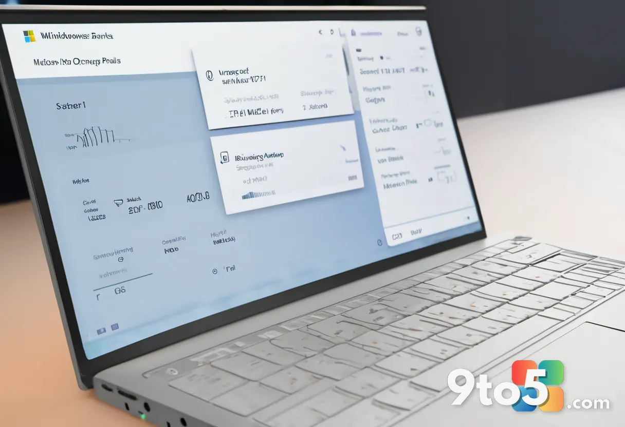 A close-up of a modern laptop screen showing a Windows 11 sound settings panel with a prominent microphone toggle and au