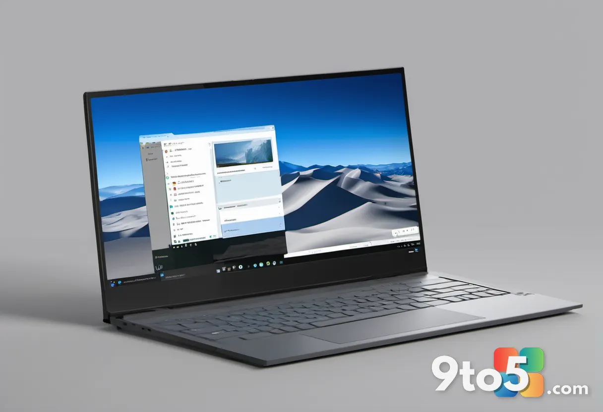 A sleek laptop displaying the Windows Event Viewer interface with a highlighted error log, placed on a minimalist worksp