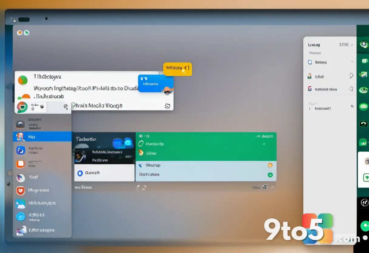 A close-up of a Windows 11 taskbar showing the WhatsApp icon with a small phone overlay, separated by a thin vertical di