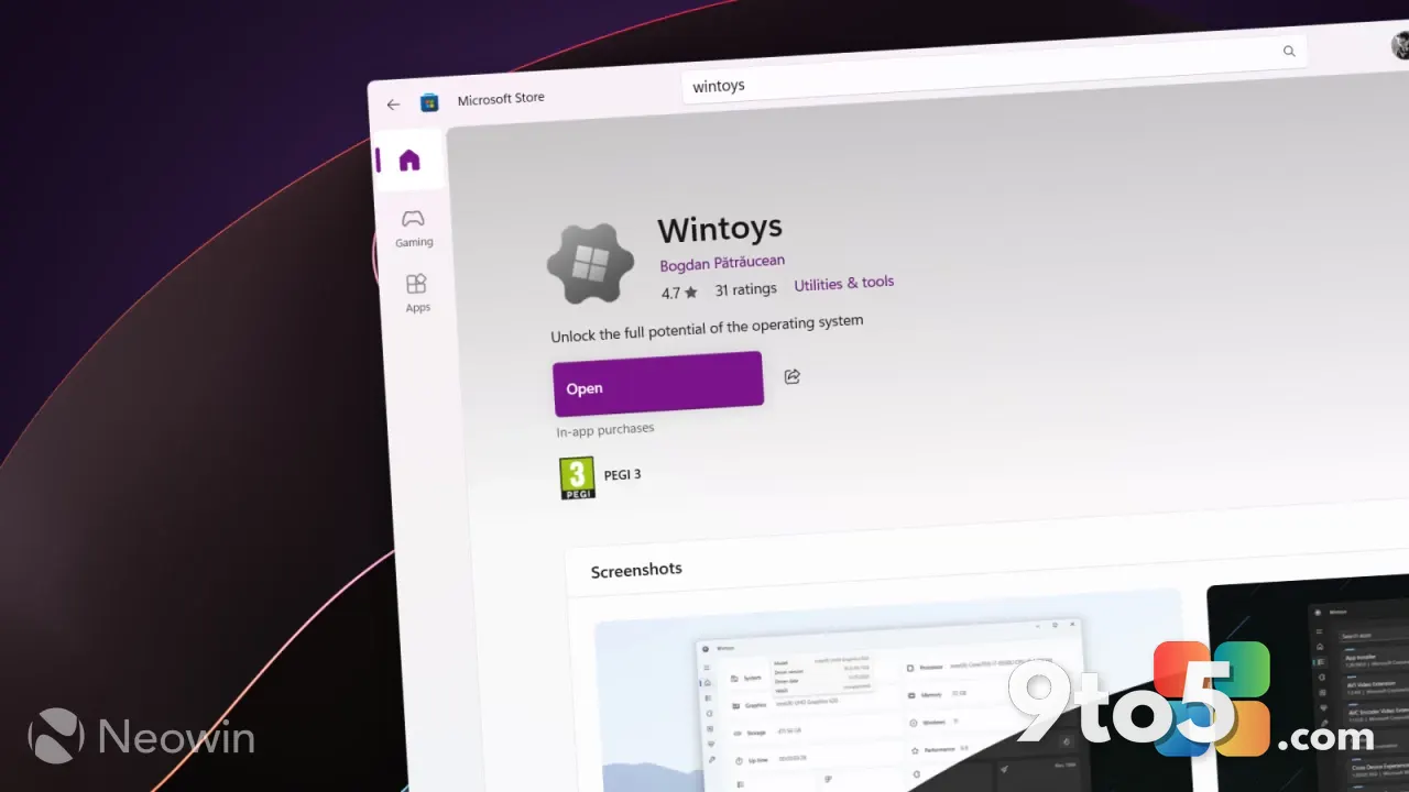 Wintoys Gets Major Overhaul: Windows 11 Utility Gets Significant Improvements
