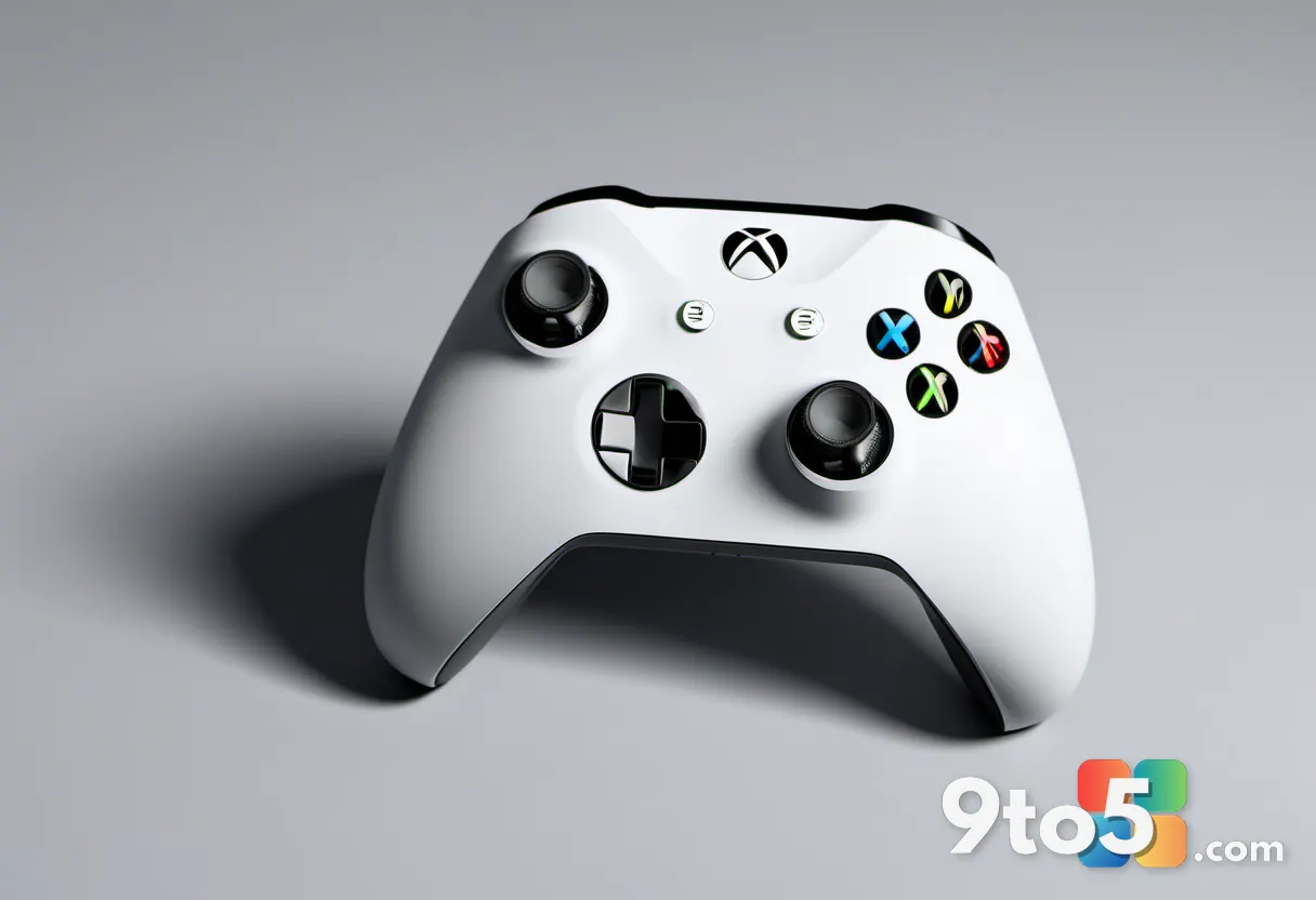 A close-up of an Xbox controller with a dim screen, showing a connection error icon.