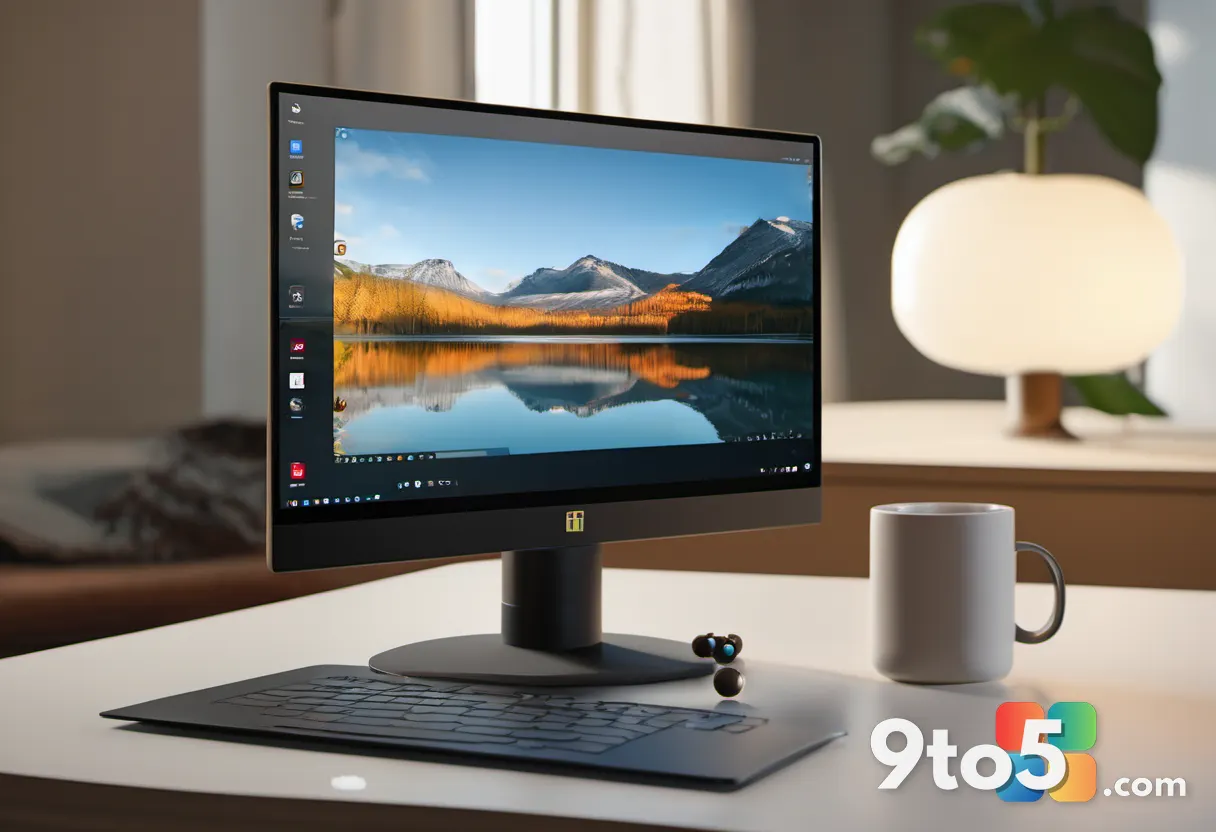 A modern Windows laptop open on a coffee table with a Game Pass card resting beside it, cozy indoor lighting, lifestyle 