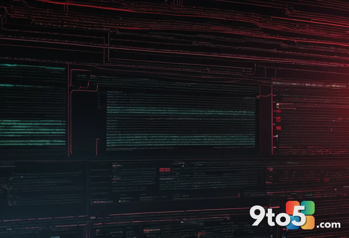 A close-up illustration of lines of code on a dark computer screen with a glowing red secret-key symbol, representing ha