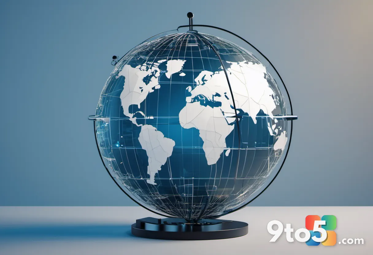 A conceptual image of a globe with interconnected nodes and locks, representing secure global internet access and privac