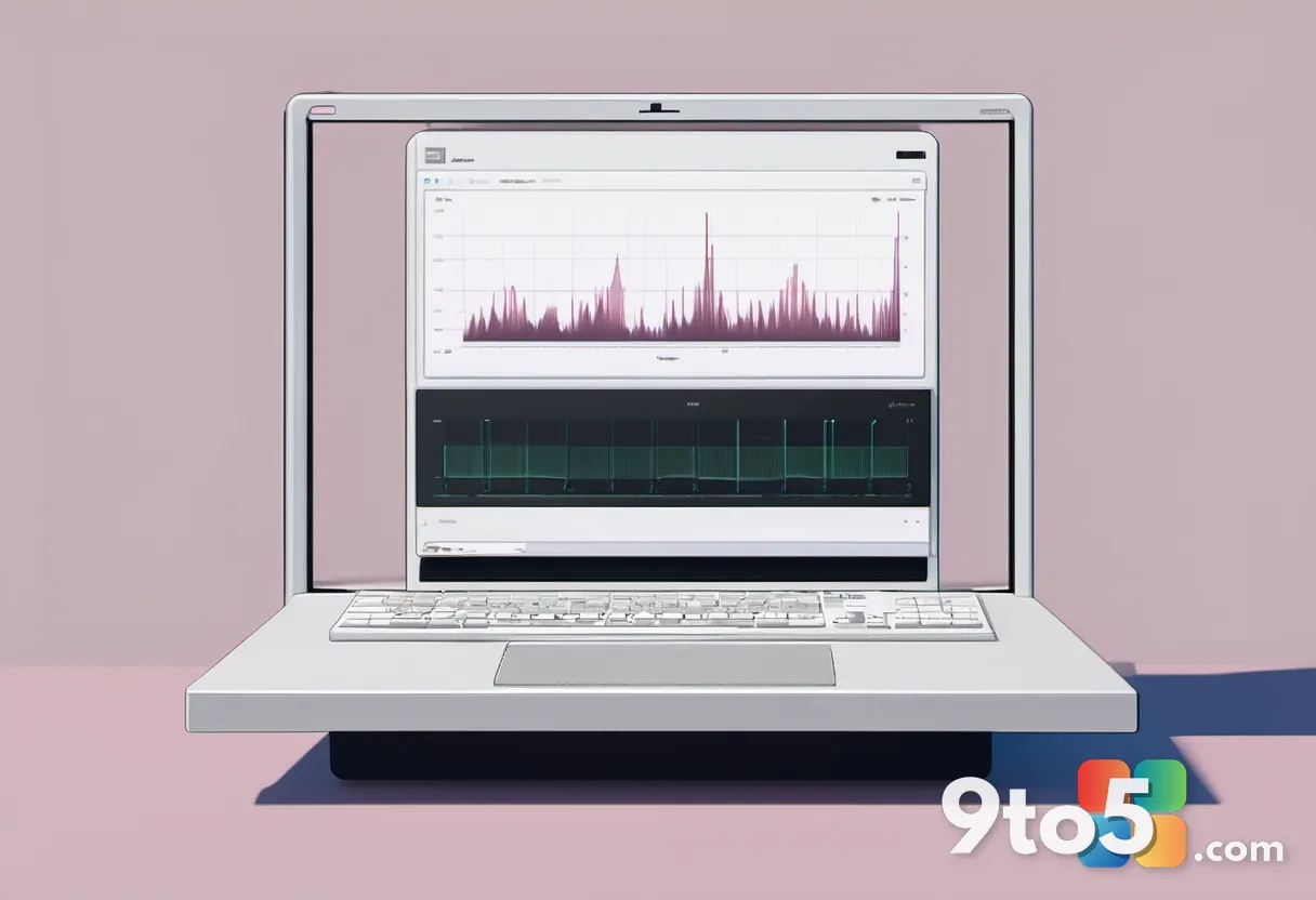 A minimalist illustration of a digital waveform transforming into a stack of organized folders, symbolizing the conversi