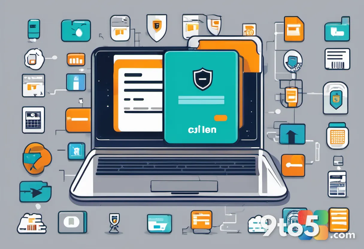 A digital illustration of a shield protecting personal data icons like credit cards and documents, with a dark web backg