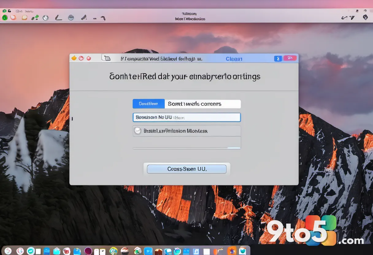 A macOS permission dialog box prompting for full disk access, with an Allow button highlighted, cool blue tones, close-u
