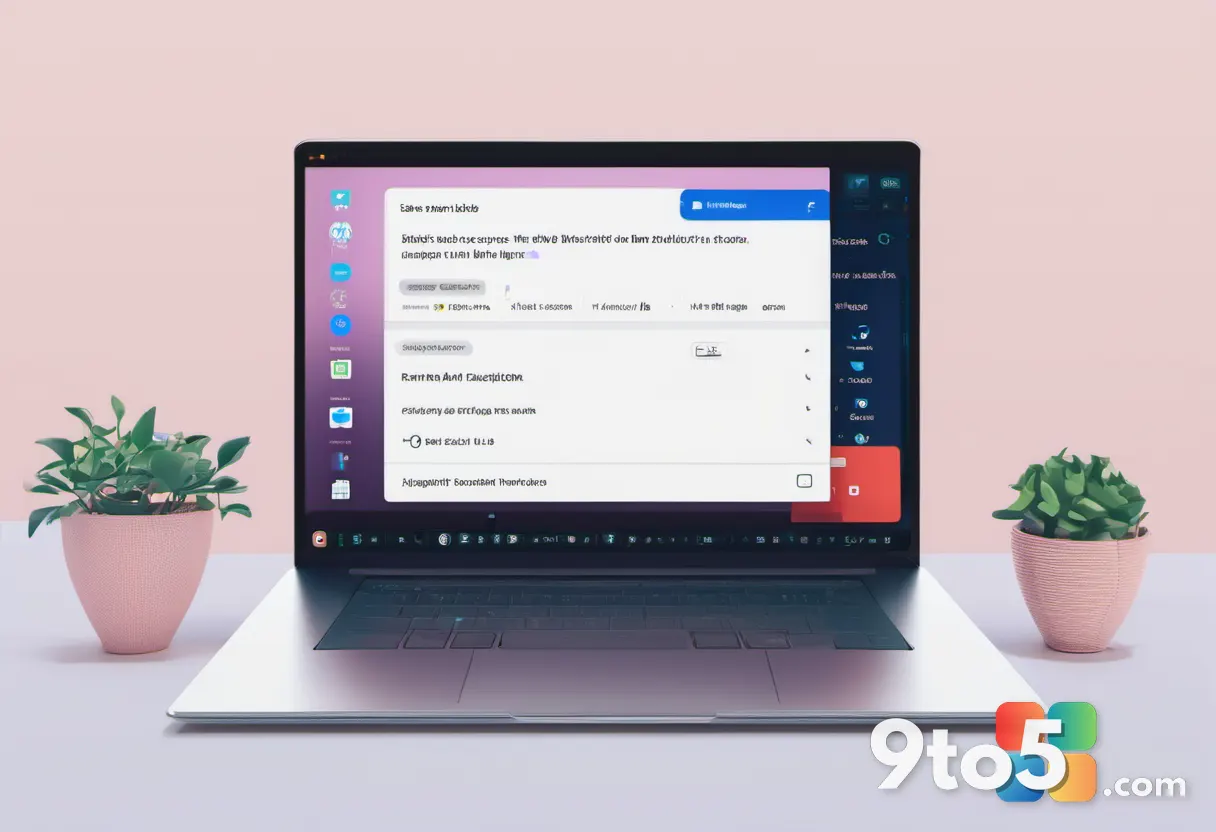 A close-up of a user's hand hovering over a laptop screen showing a text selection menu with AI action icons, shallow de