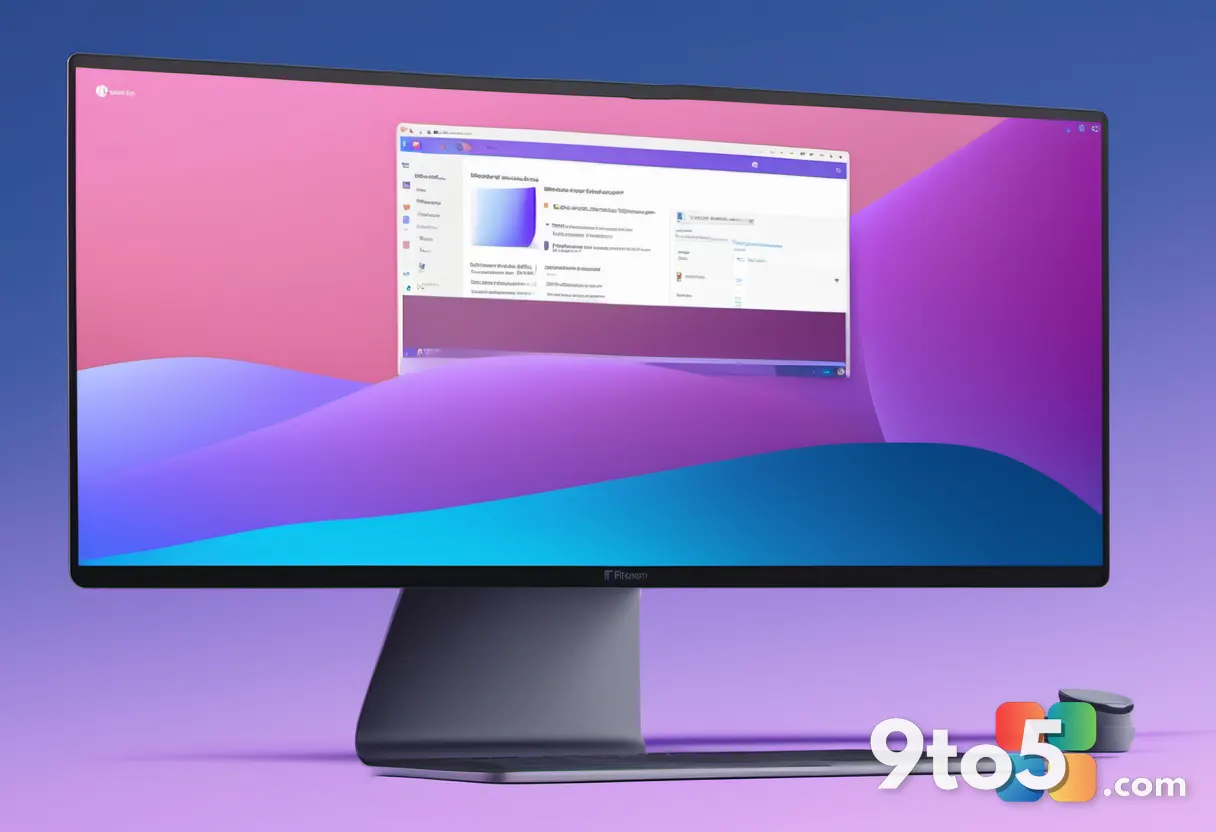 A modern laptop screen displaying the Firefox browser interface with a clean, minimalist desktop background in soft blue
