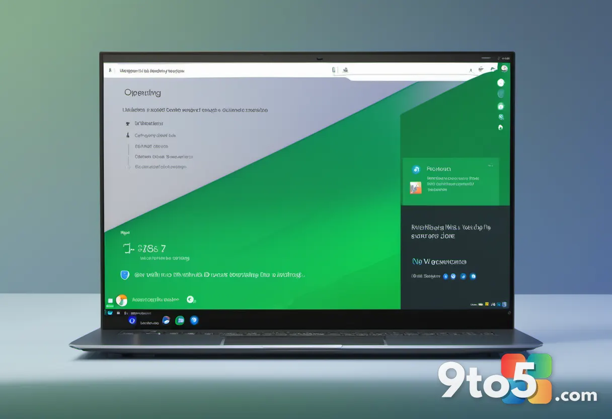 A Windows 11 desktop showing the Windows Update settings page with a green checkmark and a successful update download pr