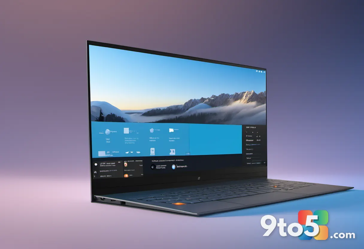 A minimalist Windows 11 desktop background with the Game Bar overlay open, showing a widget panel with clean icons and a