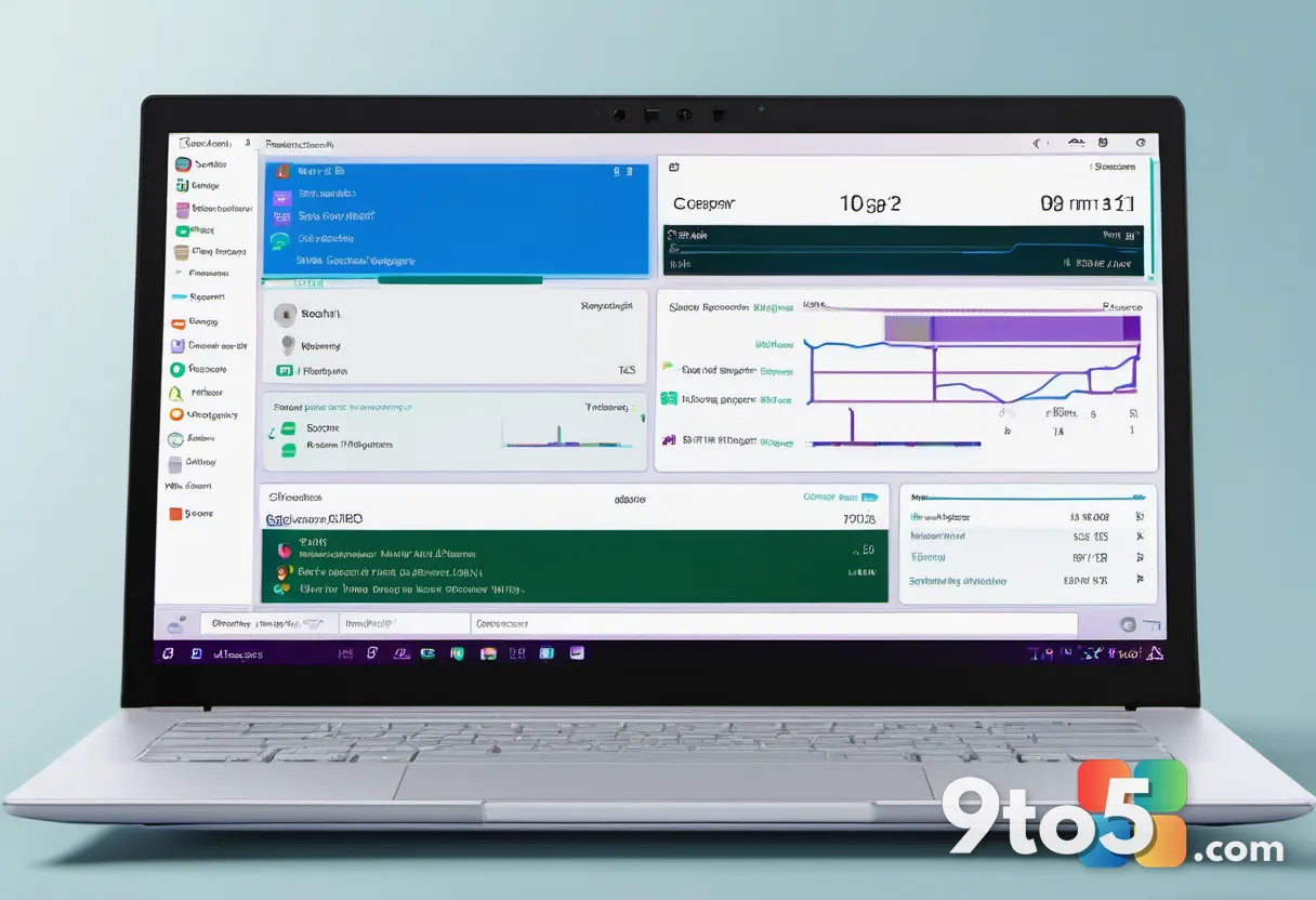 Close-up of a laptop screen showing the Windows 11 Task Manager with CPU and memory columns highlighted, soft focus desk