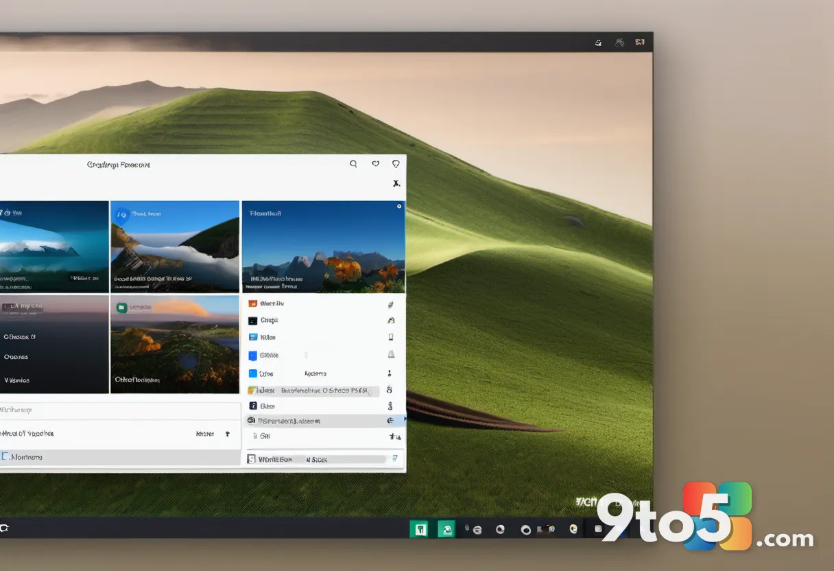 Screenshot-style view of the Windows 11 Start menu open on a desktop, showing pinned app tiles and a cursor hovering ove