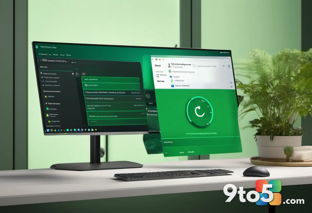 A desktop monitor displaying the Windows Update home screen with a green checkmark confirming updates are paused accordi