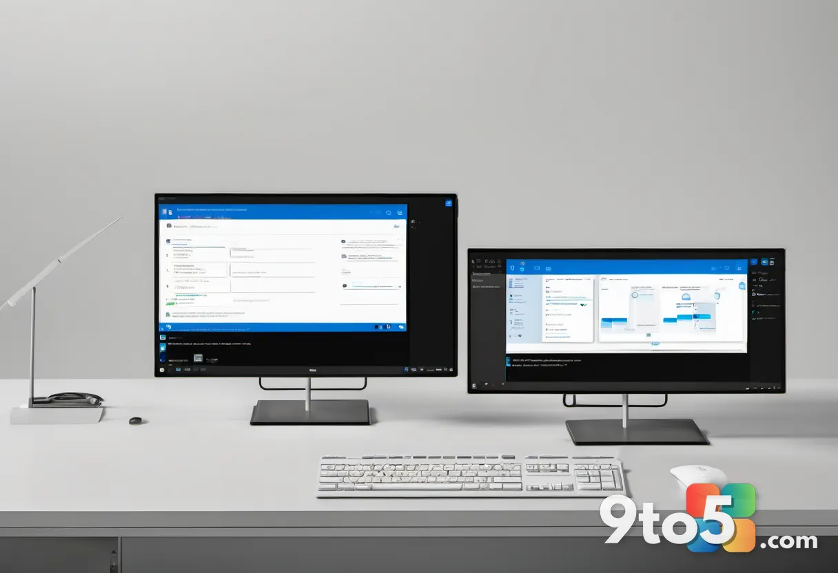 A modern monitor displaying the Microsoft Intune admin center with a clean update rings configuration panel, viewed from