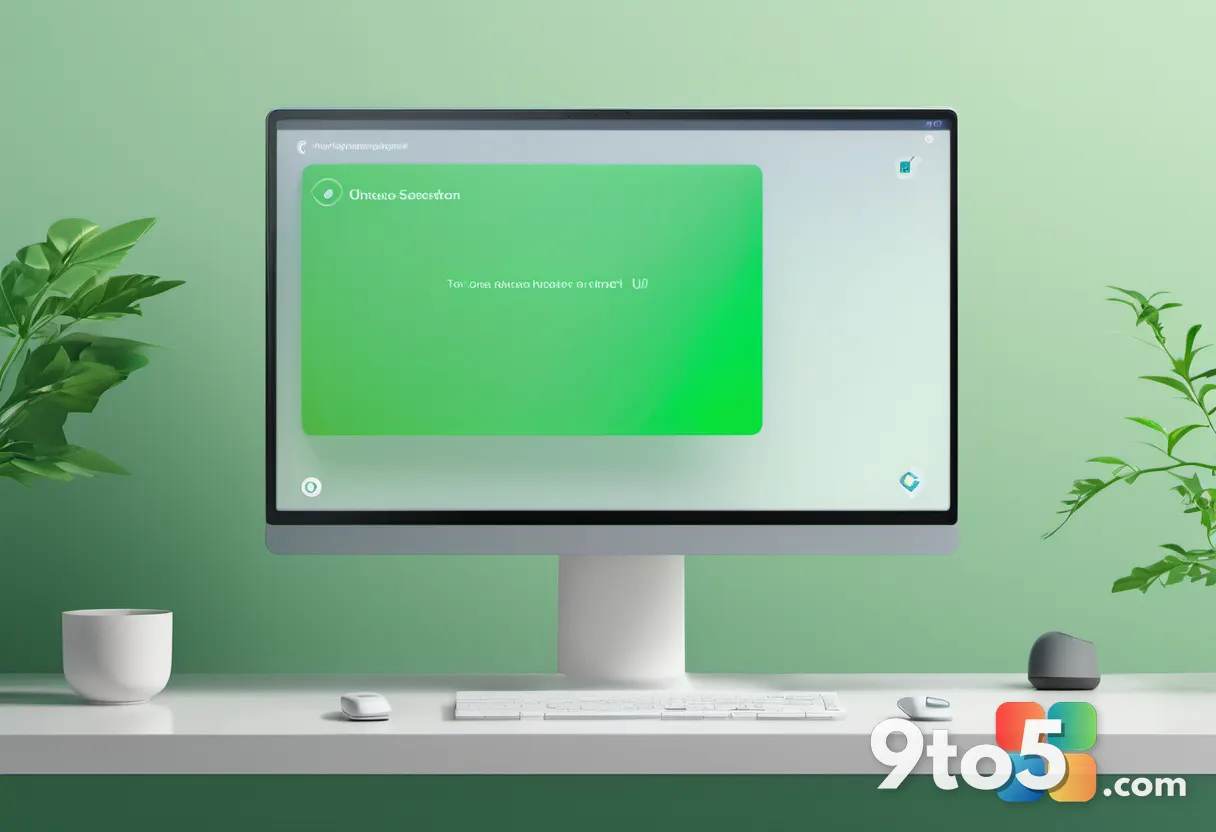A clean, minimalist illustration of a Windows 11 notification panel displaying a green checkmark and a system security c