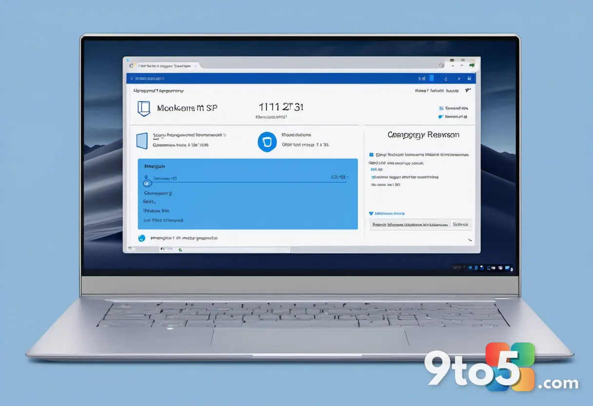 A laptop screen displaying the Windows 11 recovery environment with a blue background and a progress percentage counter 