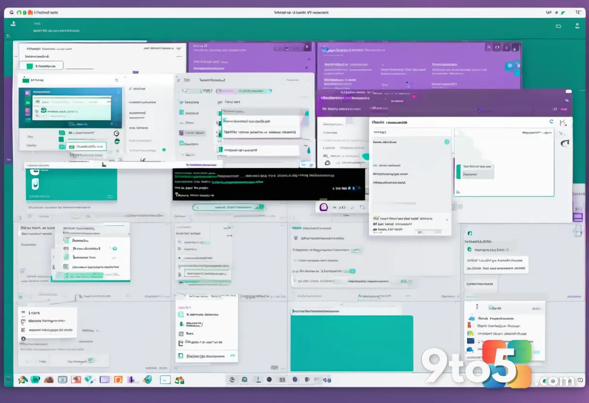 A collaboration sharing dialog on a document screen with a link field and permission toggles, warm desk lighting, soft p