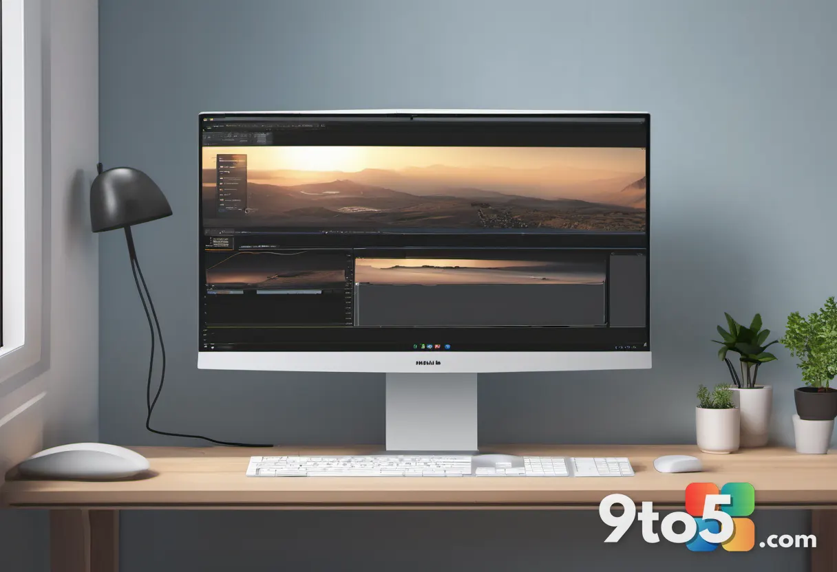 Rear view of an all-in-one PC with a soft keyboard pouch, a wireless keyboard and touchpad tucked neatly inside, cozy ho