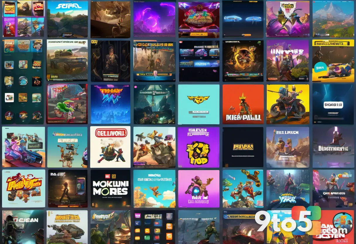 A vibrant collage of highly-rated game covers and positive review scores, bathed in warm light, symbolizing the abundanc